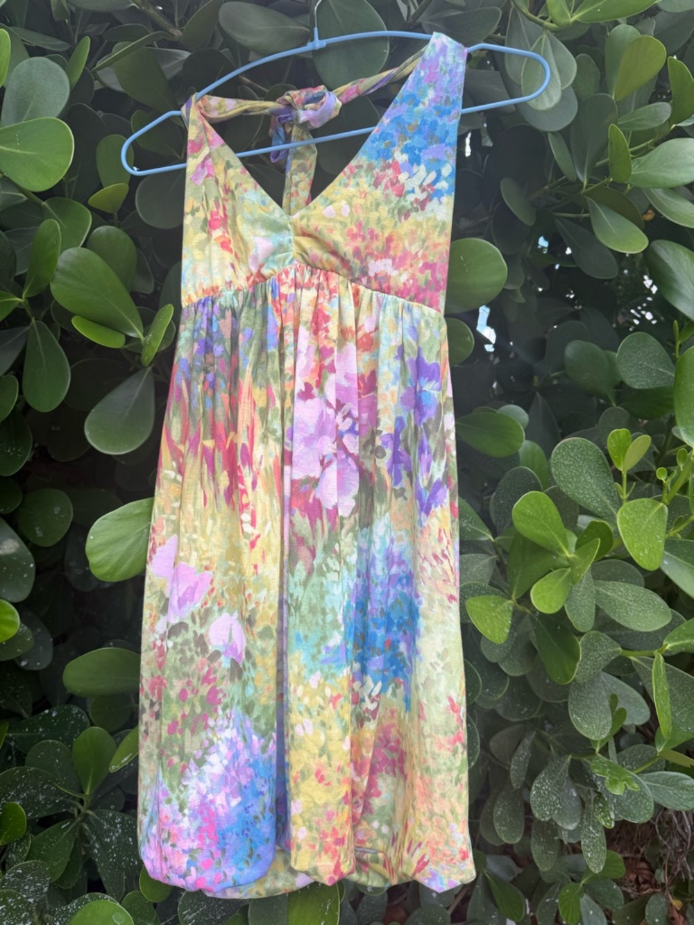 Rare Zara Collection Halter Dress ,Watercolors, Monet, Stunning,Size Med W Wrap